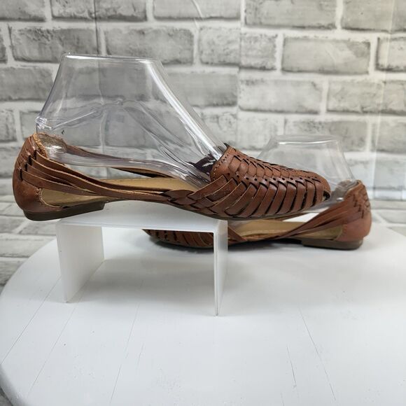 Macarena Collection Huarache Women's 25- 8 US Genuine Leather Tan Slip On Sandal - Picture 4 of 11